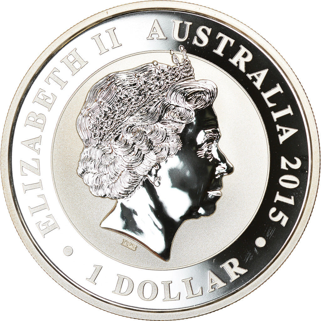 Coin, Australia, Australian Kookaburra, Dollar, 2015, Bullion, MS(65-70), Silver