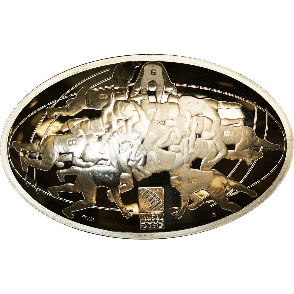 Francia, Monnaie de Paris, 10 Euro, Coupe du monde de Rugby en France, 2015