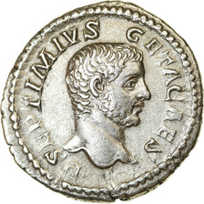 Moneta, Geta, Denarius, 208, Rome, BB+, Argento, RIC:59b