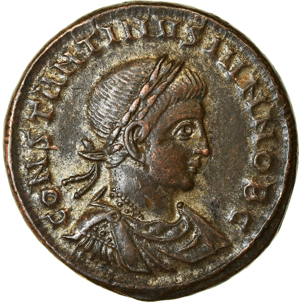 Coin, Constantine II, Follis, 321, Aquileia, AU(55-58), Bronze, RIC:101
