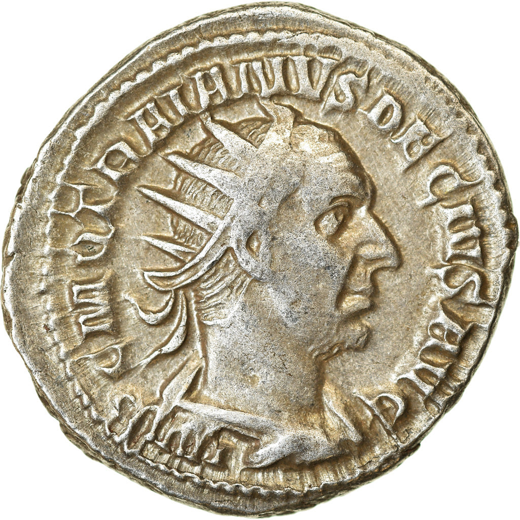 Moneda, Trajan Decius, Antoninianus, 249-251, Rome, MBC+, Vellón, RIC:28b