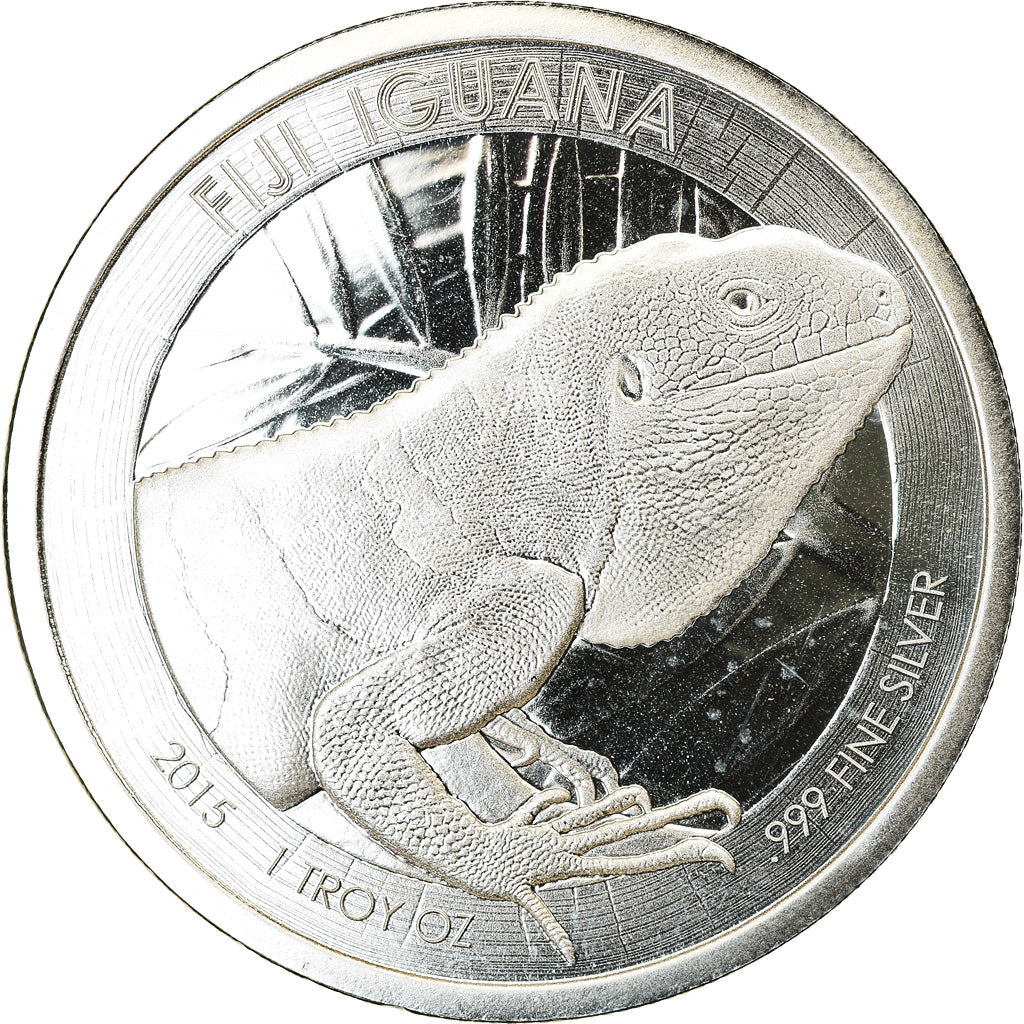 Coin, Fiji, Fiji Iguana, 1 Dollar, 2015, 1 Oz, MS(65-70), Silver