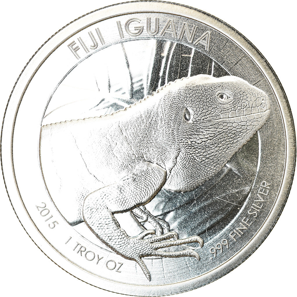 Coin, Fiji, Fiji Iguana, 1 Dollar, 2015, 1 Oz, MS(65-70), Silver