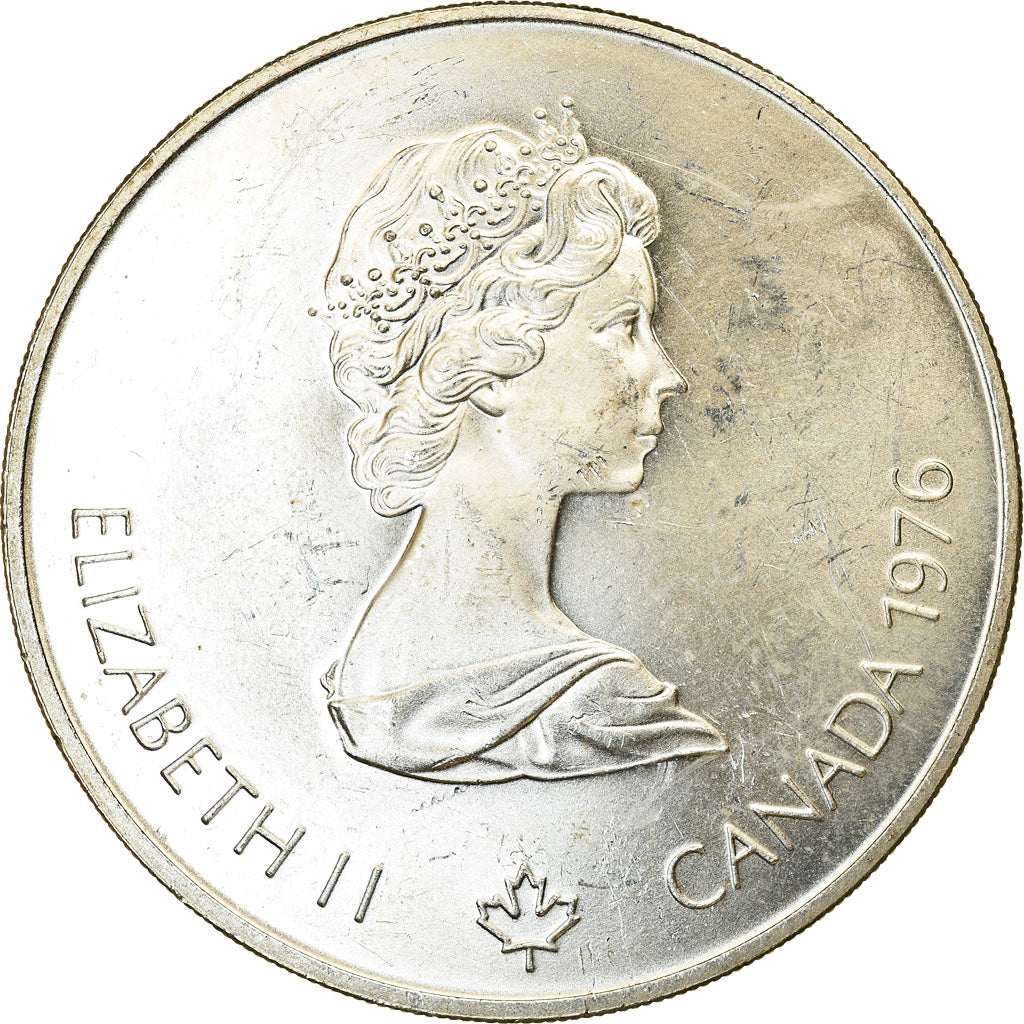 Coin, Canada, Elizabeth II, Olympic village, 5 Dollars, 1976, MS(60-62), Silver