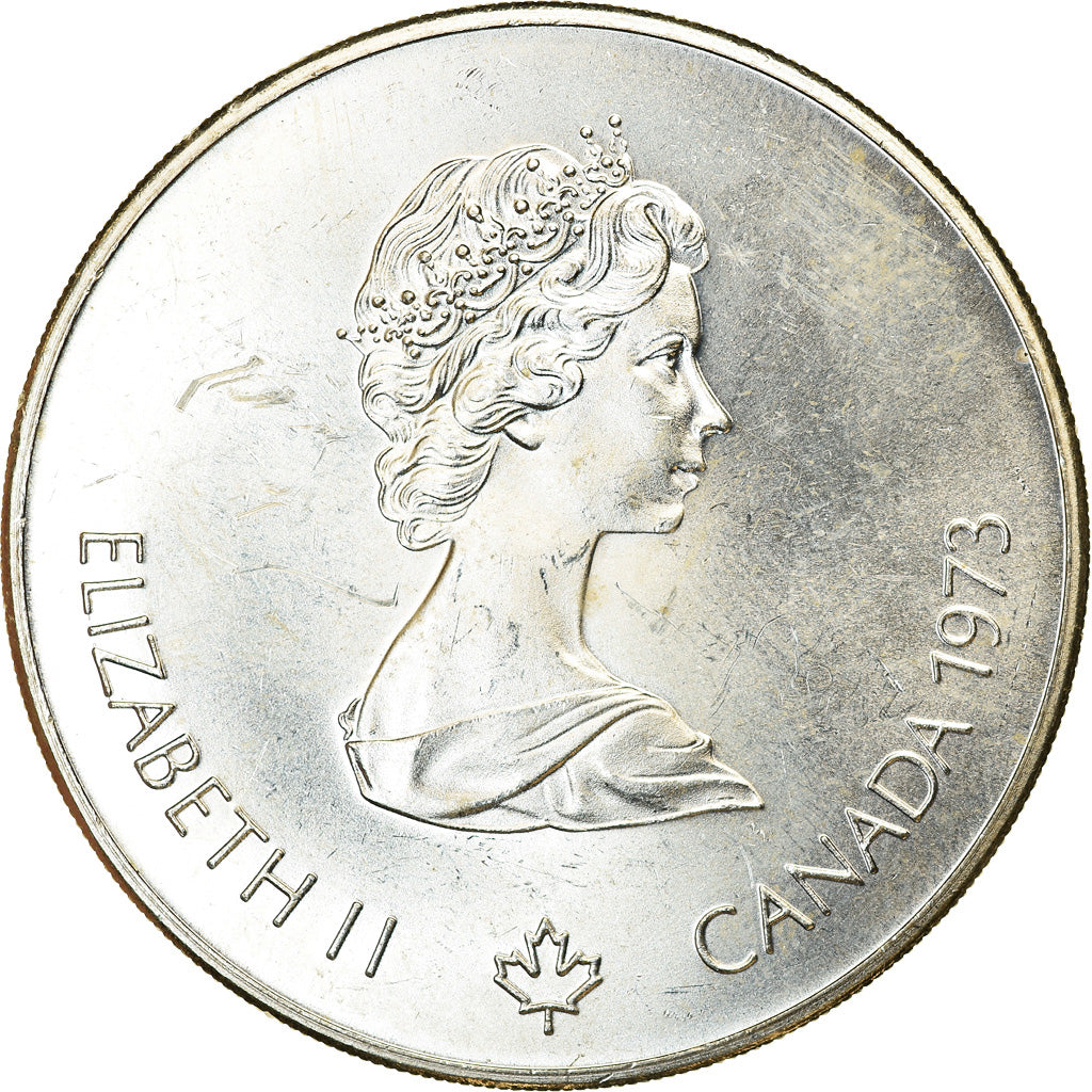 Coin, Canada, Elizabeth II, Map of North America, 5 Dollars, 1973, Ottawa