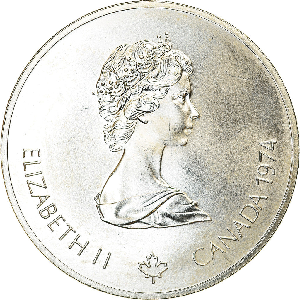 Coin, Canada, Elizabeth II, Olympic rings, 5 Dollars, 1974, MS(63), Silver