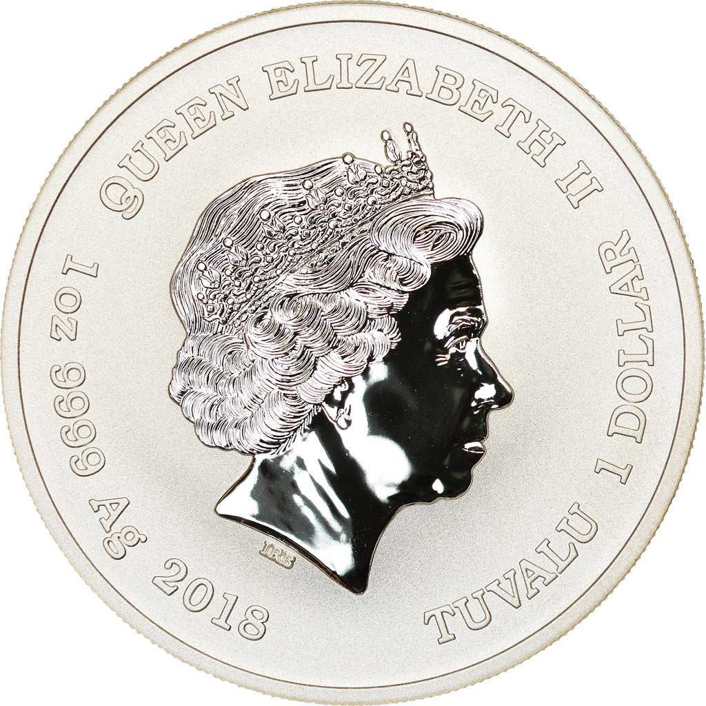 Coin, Tuvalu, Black Panther, 1 Dollar, 1 Oz, 2018, MS(65-70), Silver