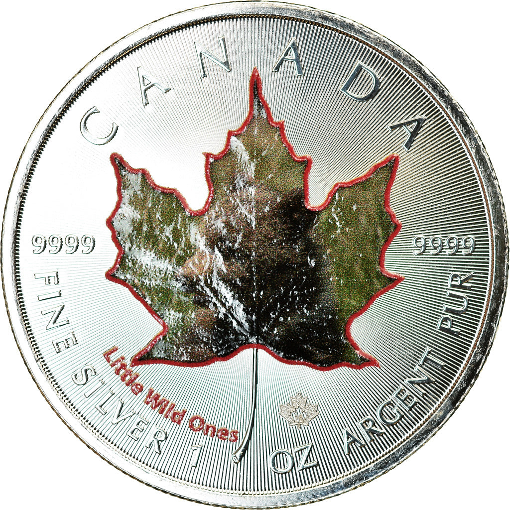 Munten, Canada, Maple Leaf, 5 Dollars, 2016, Little Wild Ones, FDC, Zilver