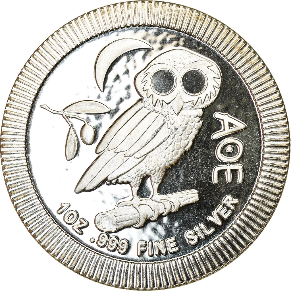 Coin, Niue, Athena Owl, 2 Dollars, 2018, 1 Oz, MS(65-70), Silver
