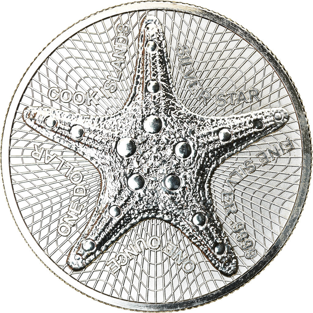 Coin, Cook Islands, Silver Star, 1 Dollar, 1 Oz, 2019, MS(65-70), Silver