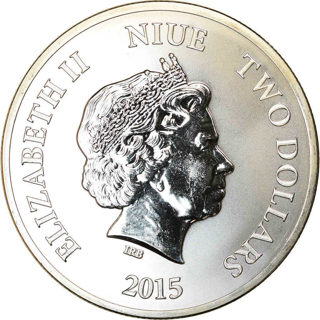 Coin, Niue, Year of the Goat, 2 Dollars, 2015, 1 Oz, MS(65-70), Silver