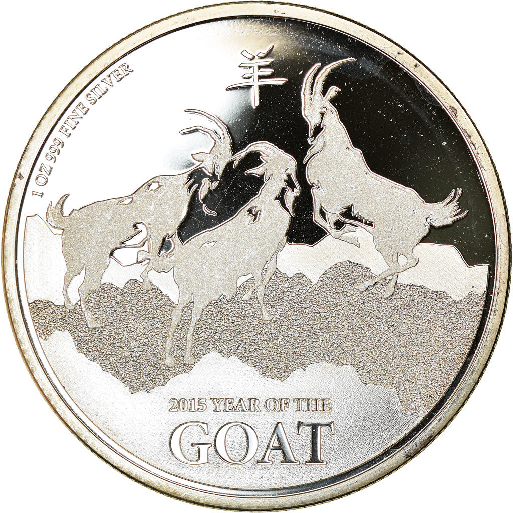 Monnaie, Niue, Année de la Chèvre, 2 Dollars, 2015, 1 Oz, FDC, Argent