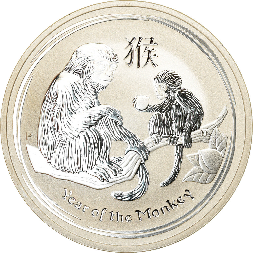 Coin, Australia, Year of the Monkey, Dollar, 2016, 1 Oz, MS(65-70), Silver