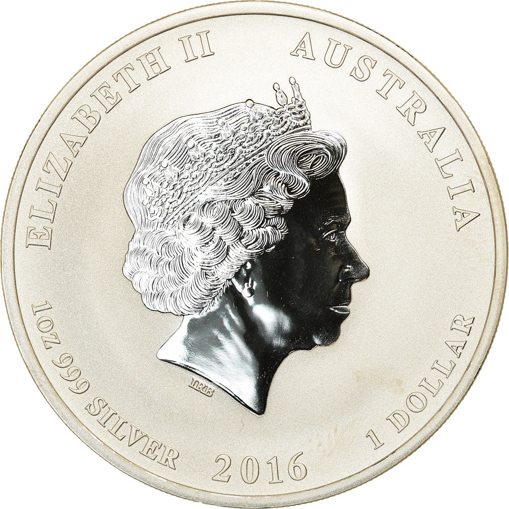Coin, Australia, Year of the Monkey, Dollar, 2016, 1 Oz, MS(65-70), Silver