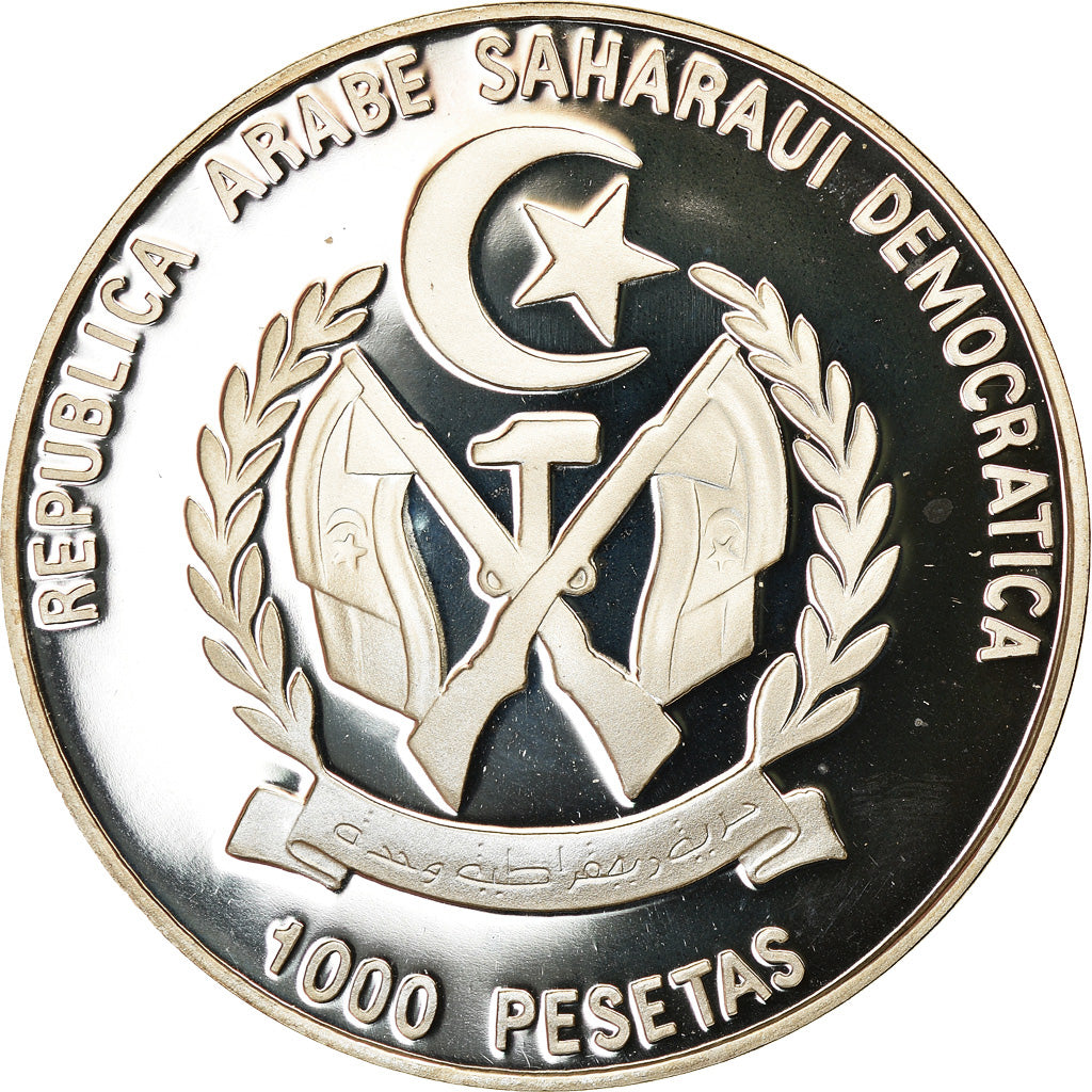 Moneda, REPÚBLICA DEMOCRÁTICA ÁRABE SAHARAUI, 1000 Pesetas, 1997, FDC, Plata