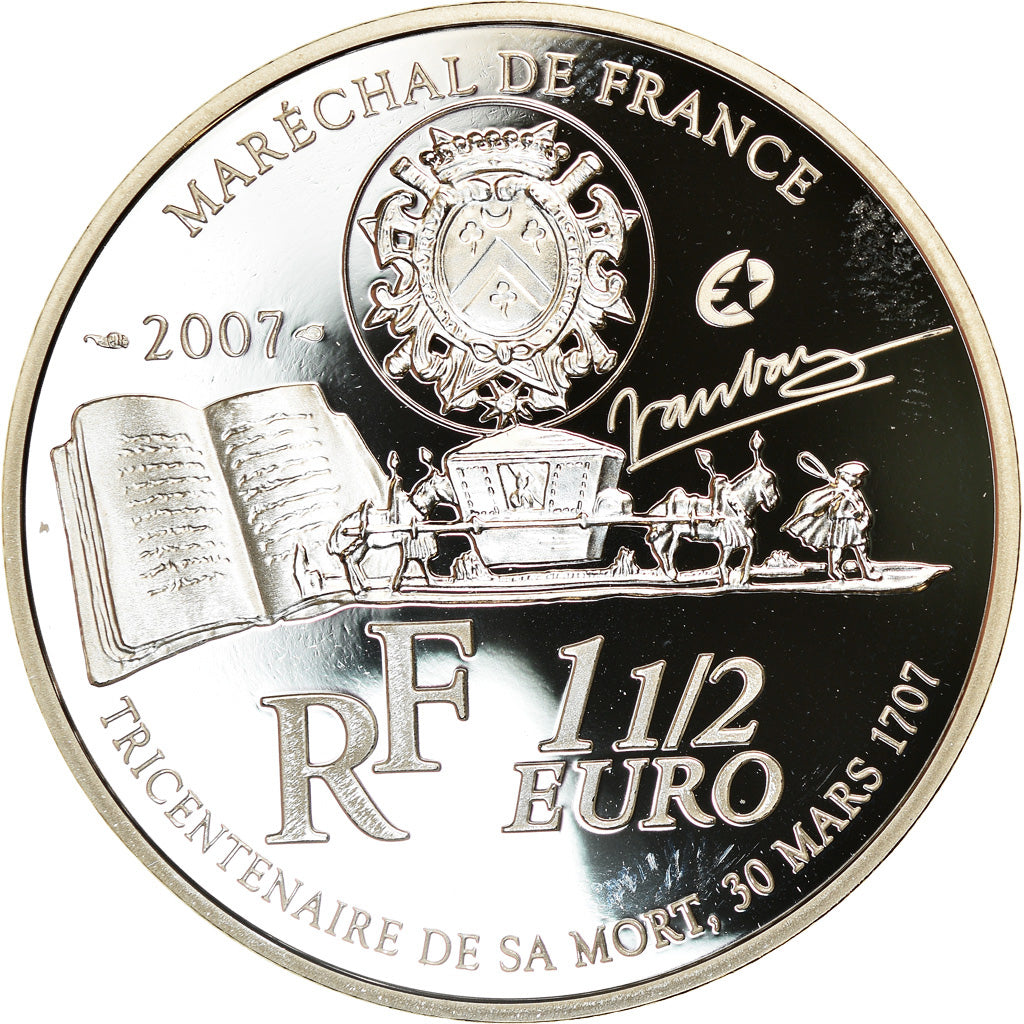 France, Le Prestre de Vauban, 1-1/2 Euro, 2007, FDC, Argent, KM:1462