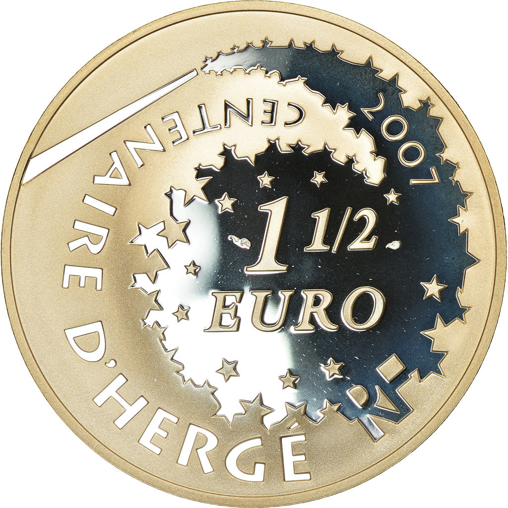 Francia, Tintin & Chang, 1-1/2 Euro, 2007, FDC, Plata, KM:1507