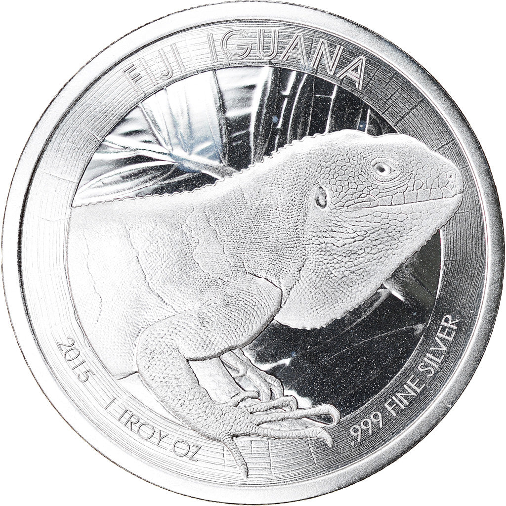 Coin, Fiji, Fiji Iguana, 1 Dollar, 2015, 1 Oz, MS(65-70), Silver