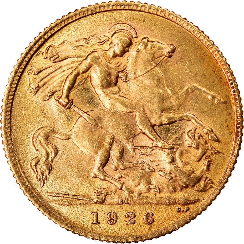 Moneda, Sudáfrica, George V, 1/2 Sovereign, 1926, EBC, Oro, KM:20