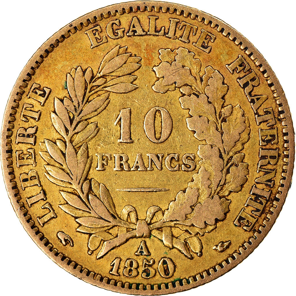 Coin, France, Cérès, 10 Francs, 1850, Paris, VF(30-35), Gold, KM:770