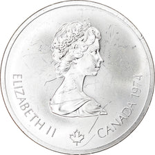 Coin, Canada, Elizabeth II, Lacrosse, 10 Dollars, 1974, AU(55-58), Silver, KM:96