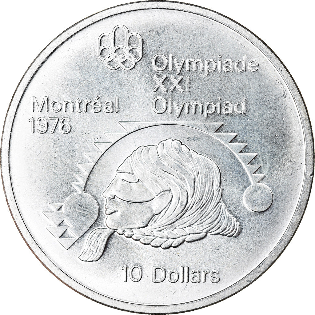 Coin, Canada, Elizabeth II, Shot put, 10 Dollars, 1975, MS(63), Silver, KM:103