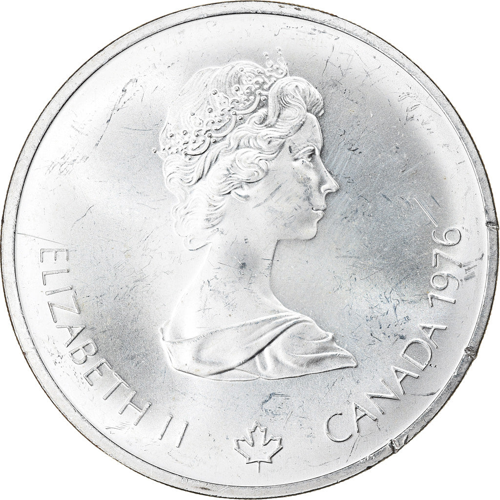 Coin, Canada, Elizabeth II, Soccer, 10 Dollars, 1976, AU(55-58), Silver, KM:111
