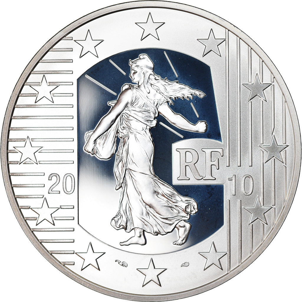 Francia, Monnaie de Paris, 10 Euro, 50eme anniversaire du Nouveau Franc, 2010