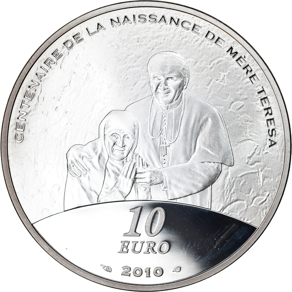France, Monnaie de Paris, 10 Euro, Mère Thérésa, 2010, Proof, MS(65-70)