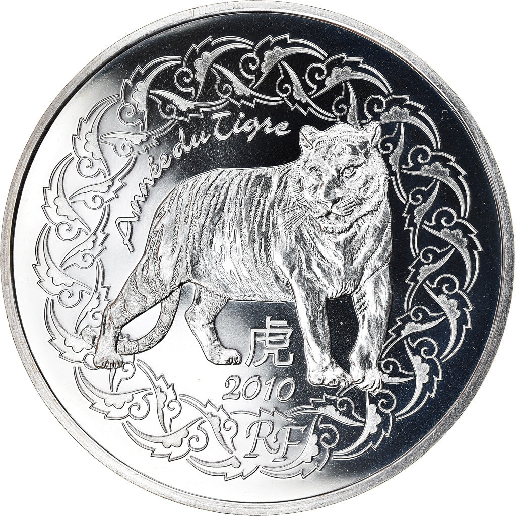 Frankreich, Monnaie de Paris, 5 Euro, Year of the Tiger, 2010, Proof, STGL