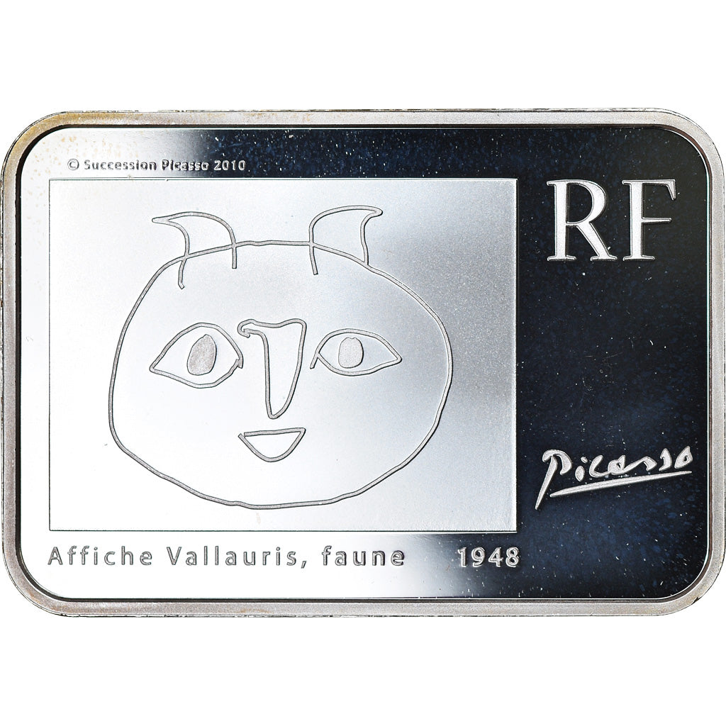Frankreich, Monnaie de Paris, 10 Euro, Pablo Picasso, 2010, Proof, STGL, Silber
