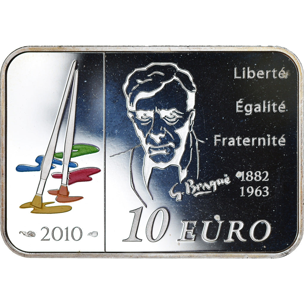 France, Monnaie de Paris, 10 Euro, Georges Braque, 2010, Proof, MS(65-70)