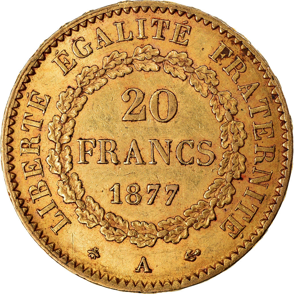 Münze, Frankreich, Génie, 20 Francs, 1877, Paris, SS+, Gold, KM:825