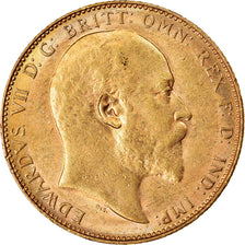 Coin, Australia, Edward VII, Sovereign, 1907, Perth, AU(50-53), Gold, KM:15