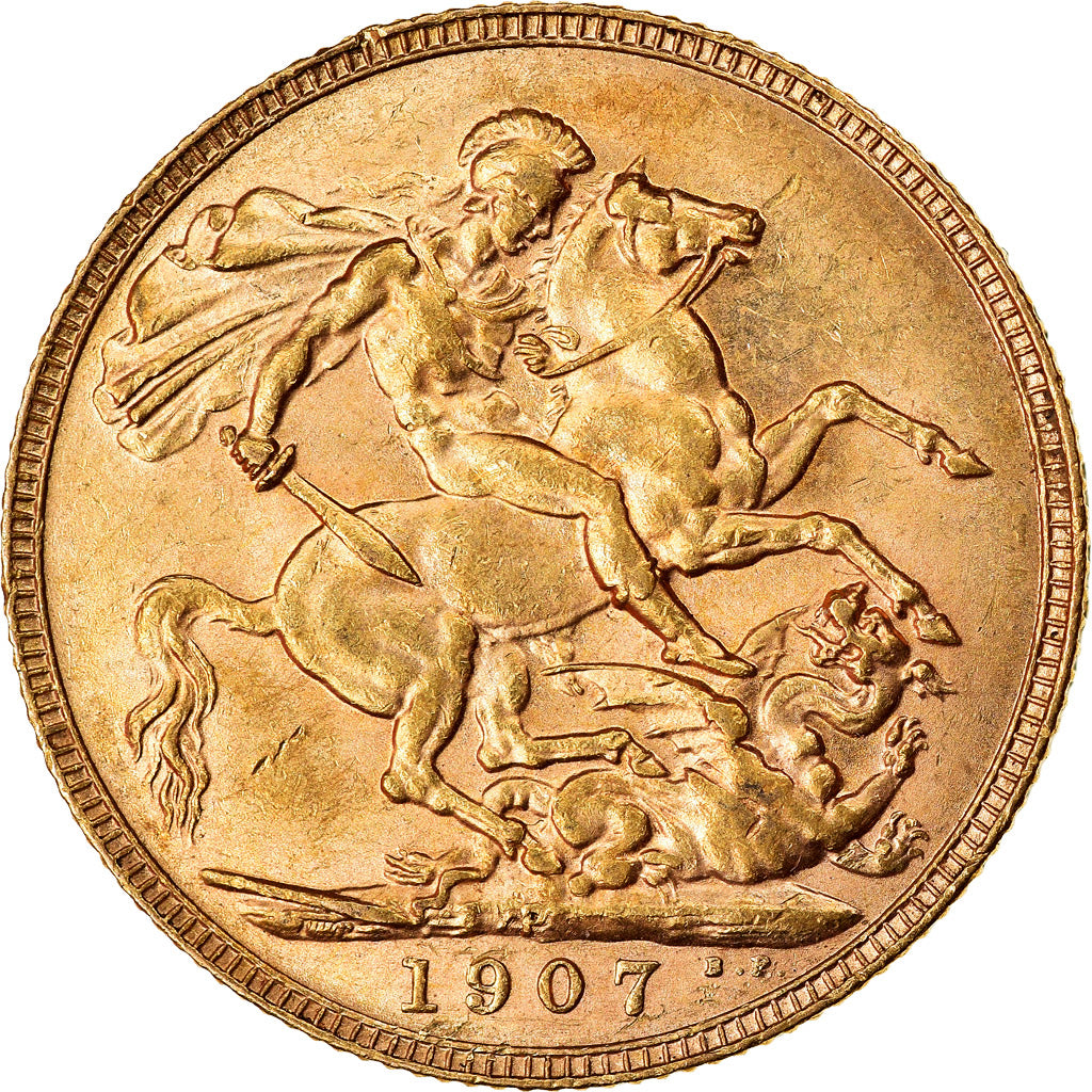 Coin, Australia, Edward VII, Sovereign, 1907, Perth, AU(50-53), Gold, KM:15