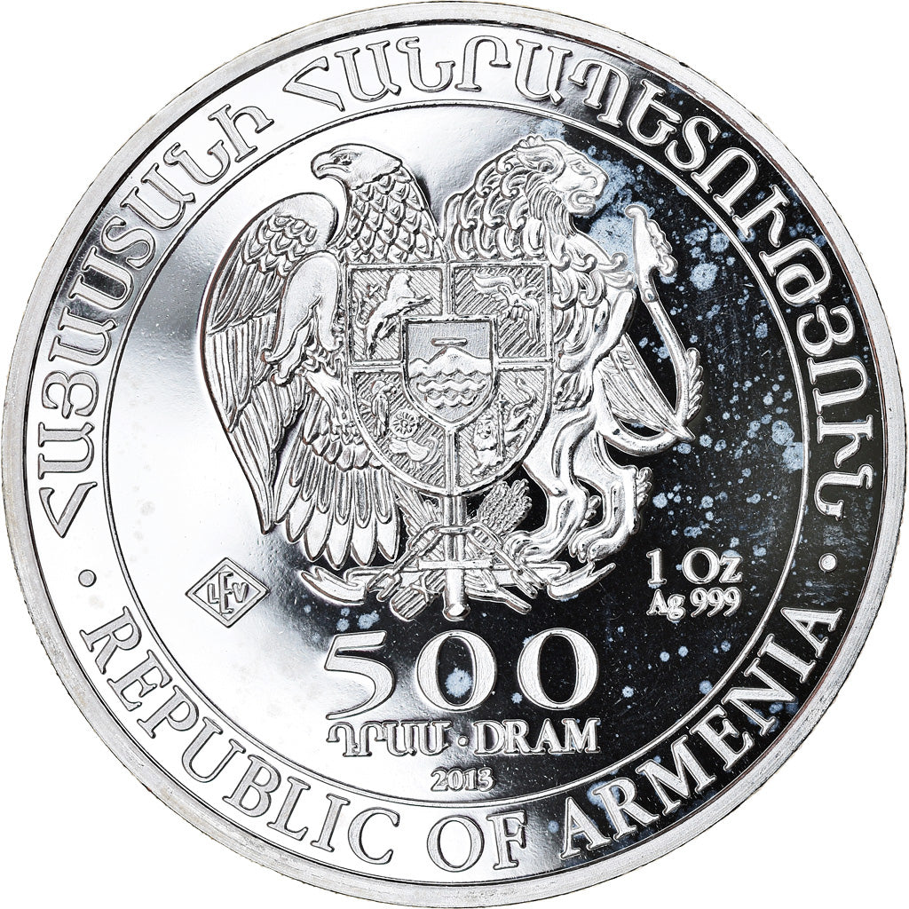 Münze, Armenia, Noah's Ark, 500 Dram, 2013, 1 Oz, STGL, Silber, KM:196