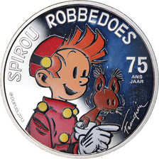 Bélgica, 5 Euro, 75 ans de Spirou, 2013, FDC, Plata