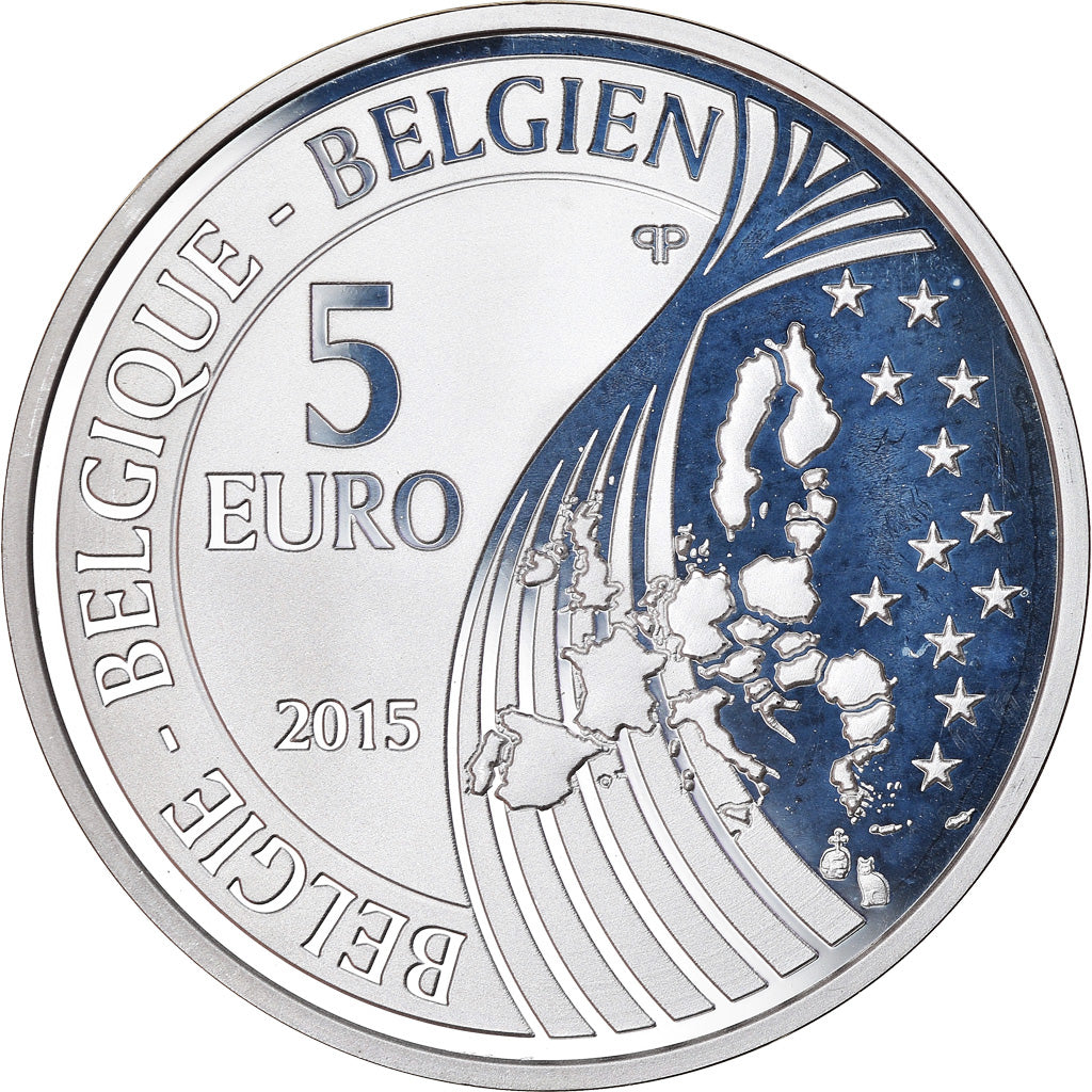 Belgium, 5 Euro, Marguerite De Riemaecker-Legot, 2015, MS(65-70), Silver