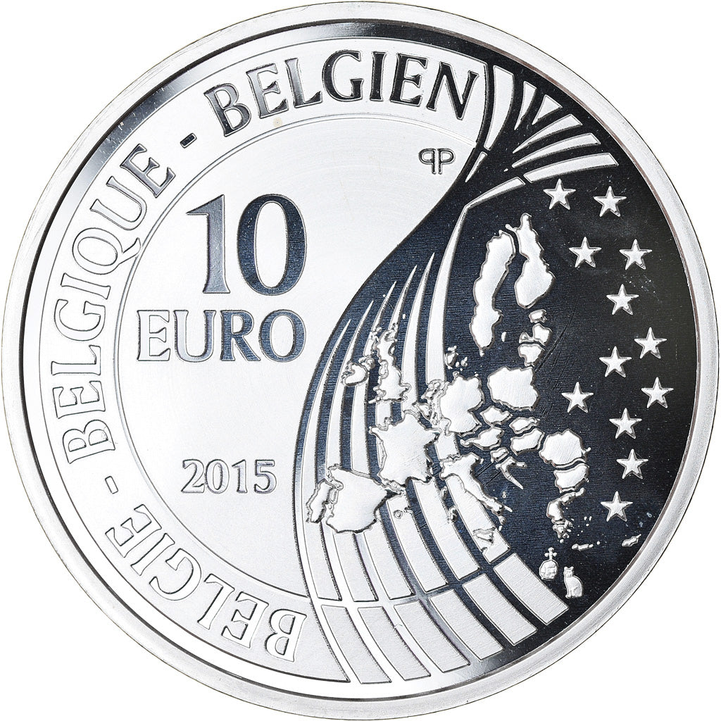Belgium, 10 Euro, Bataille de Waterloo, 2015, MS(65-70), Silver, KM:348