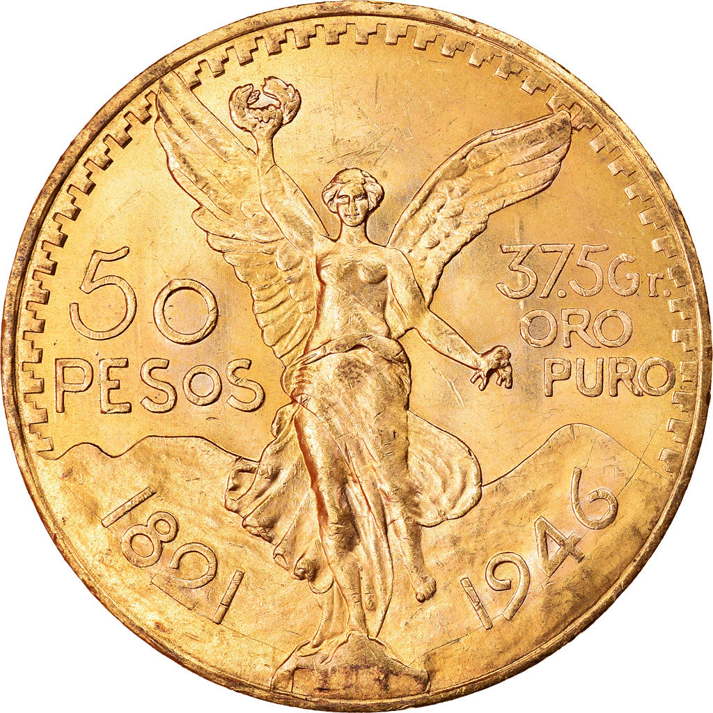 Coin, Mexico, 50 Pesos, 1946, Mexico City, MS(60-62), Gold, KM:481