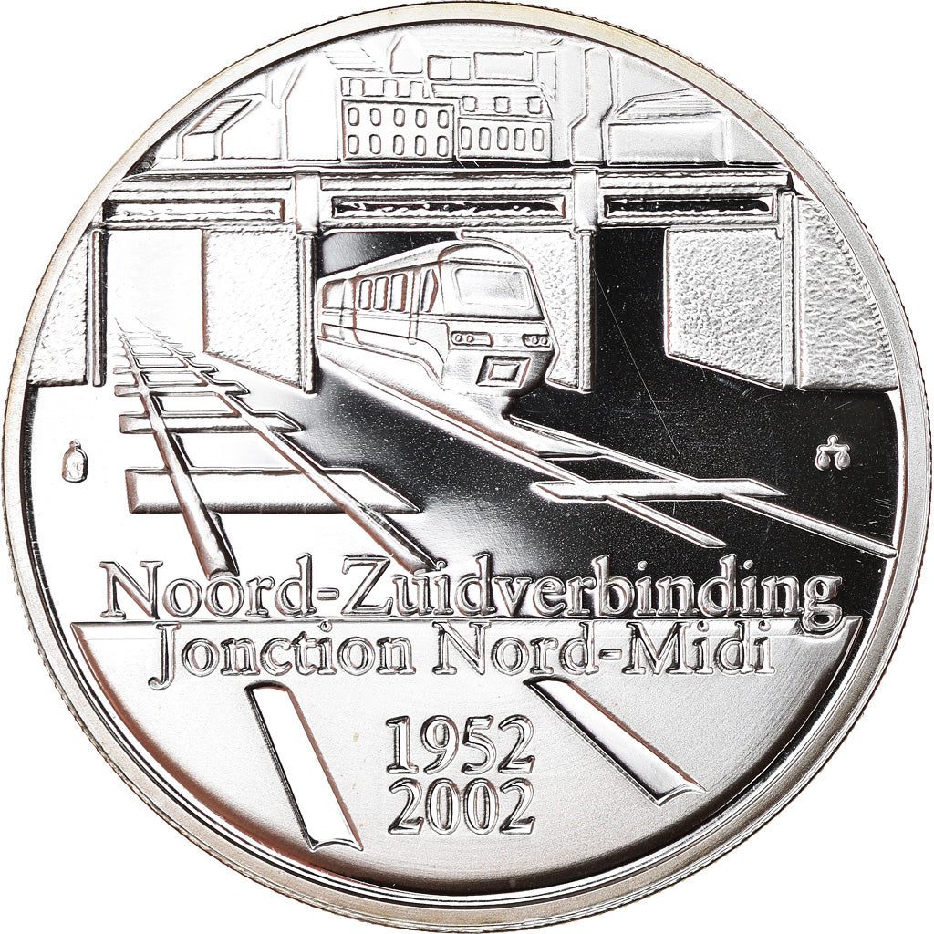 Belgique, 10 Euro, Ligne Nord-Sud, 2002, FDC, Argent, KM:233