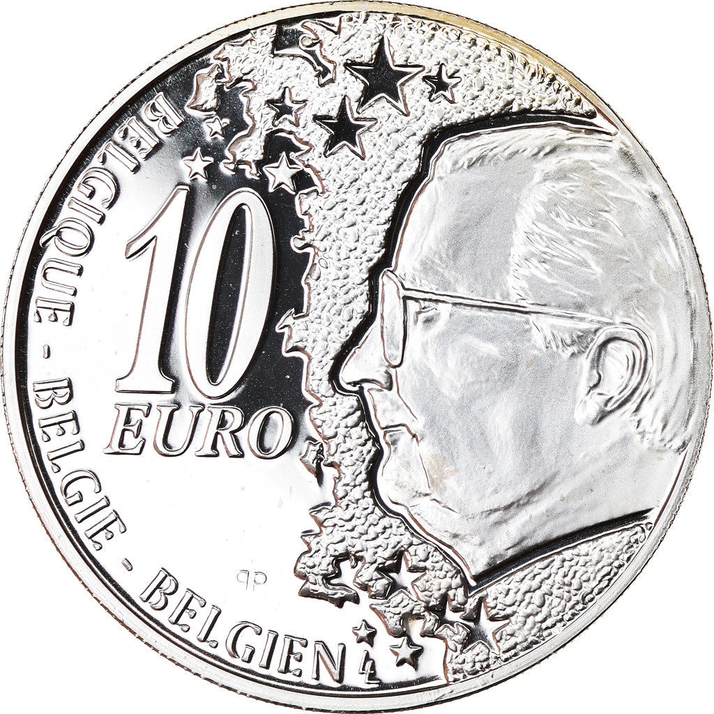 Belgique, 10 Euro, Ligne Nord-Sud, 2002, FDC, Argent, KM:233