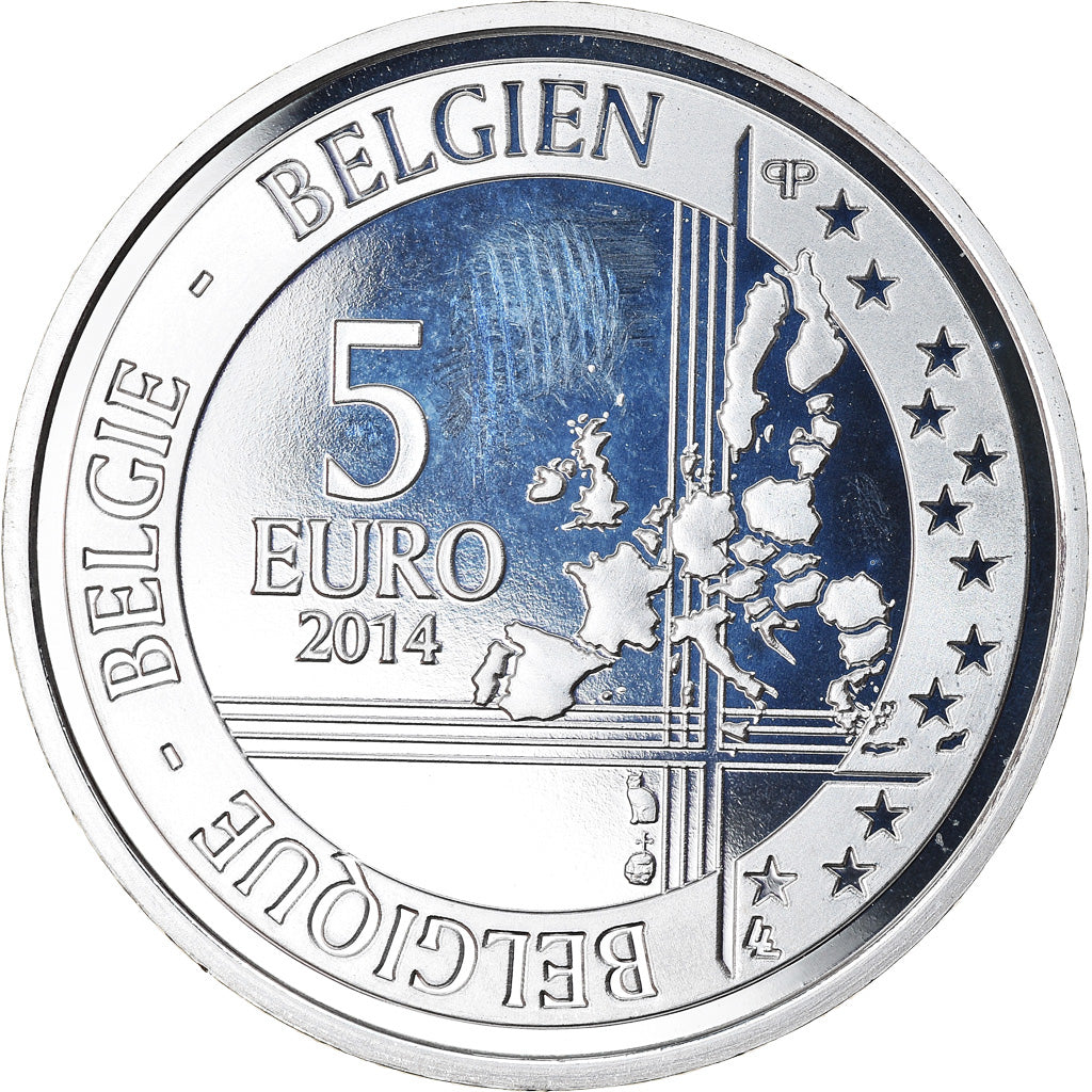 Bélgica, 5 Euro, Boson BEH, 2014, FDC, Plata, KM:343