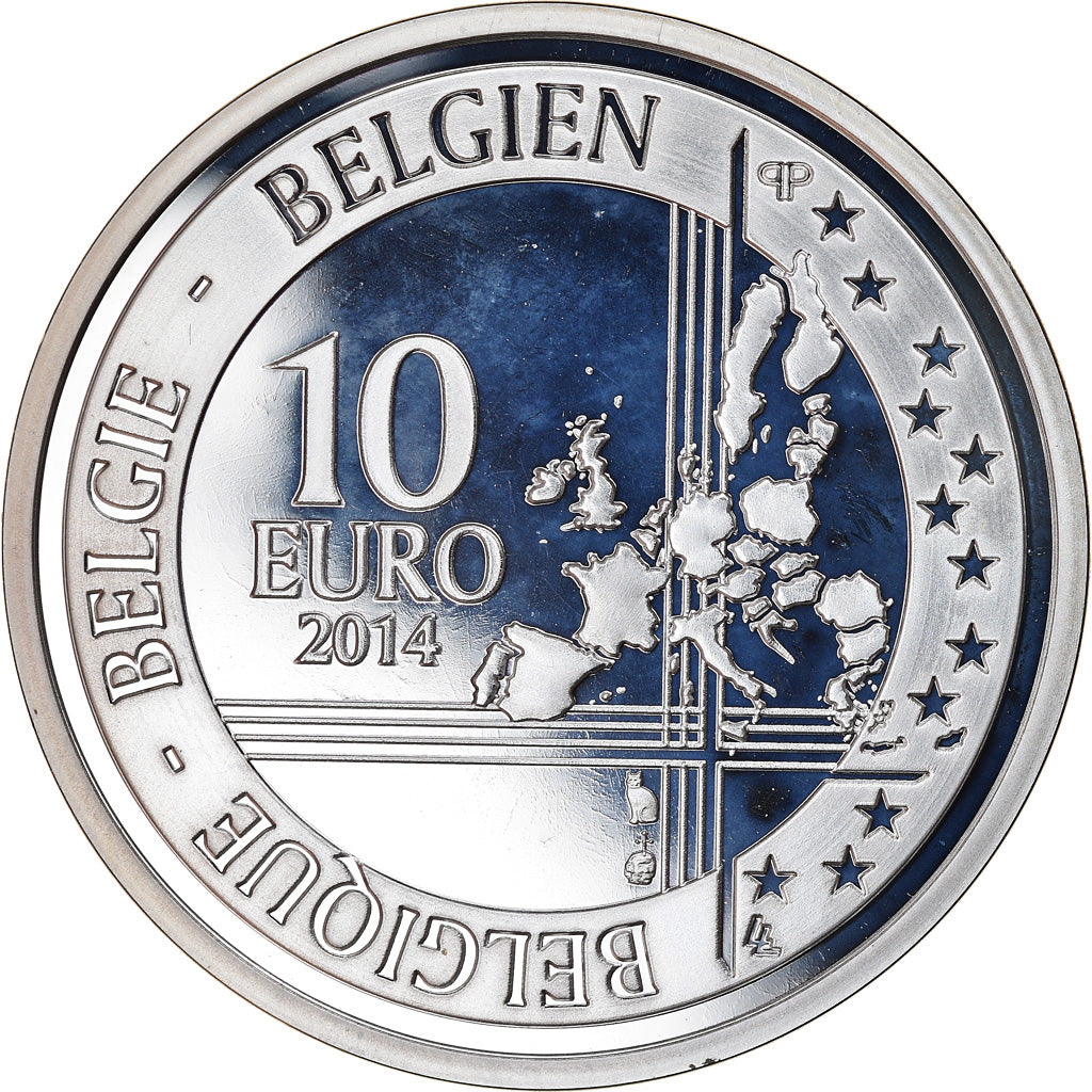 Belgium, 10 Euro, Grande Guerre, 2014, MS(65-70), Silver, KM:341