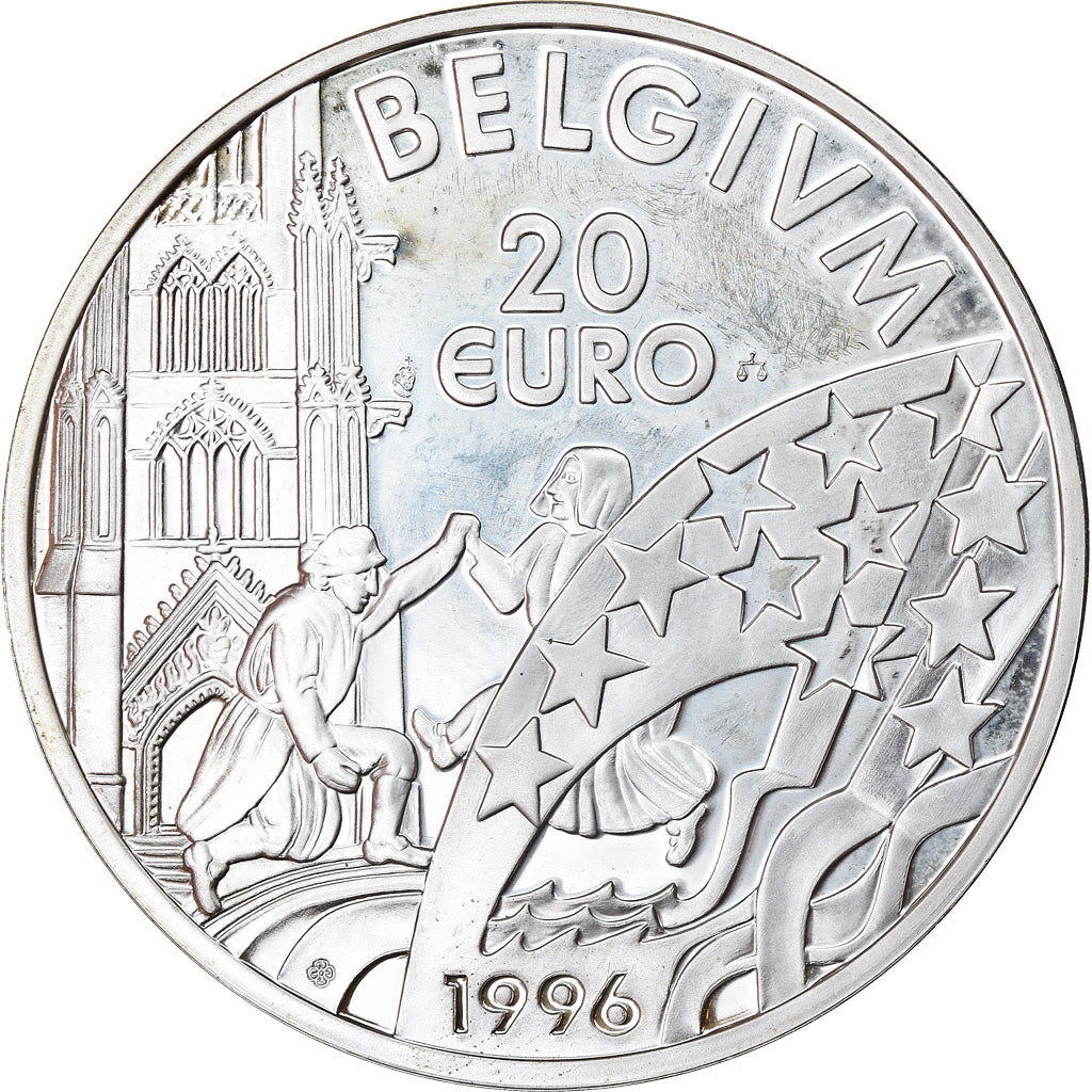 Belgium, 20 Euro, Le Roi Albert II, 1996, MS(63), Silver