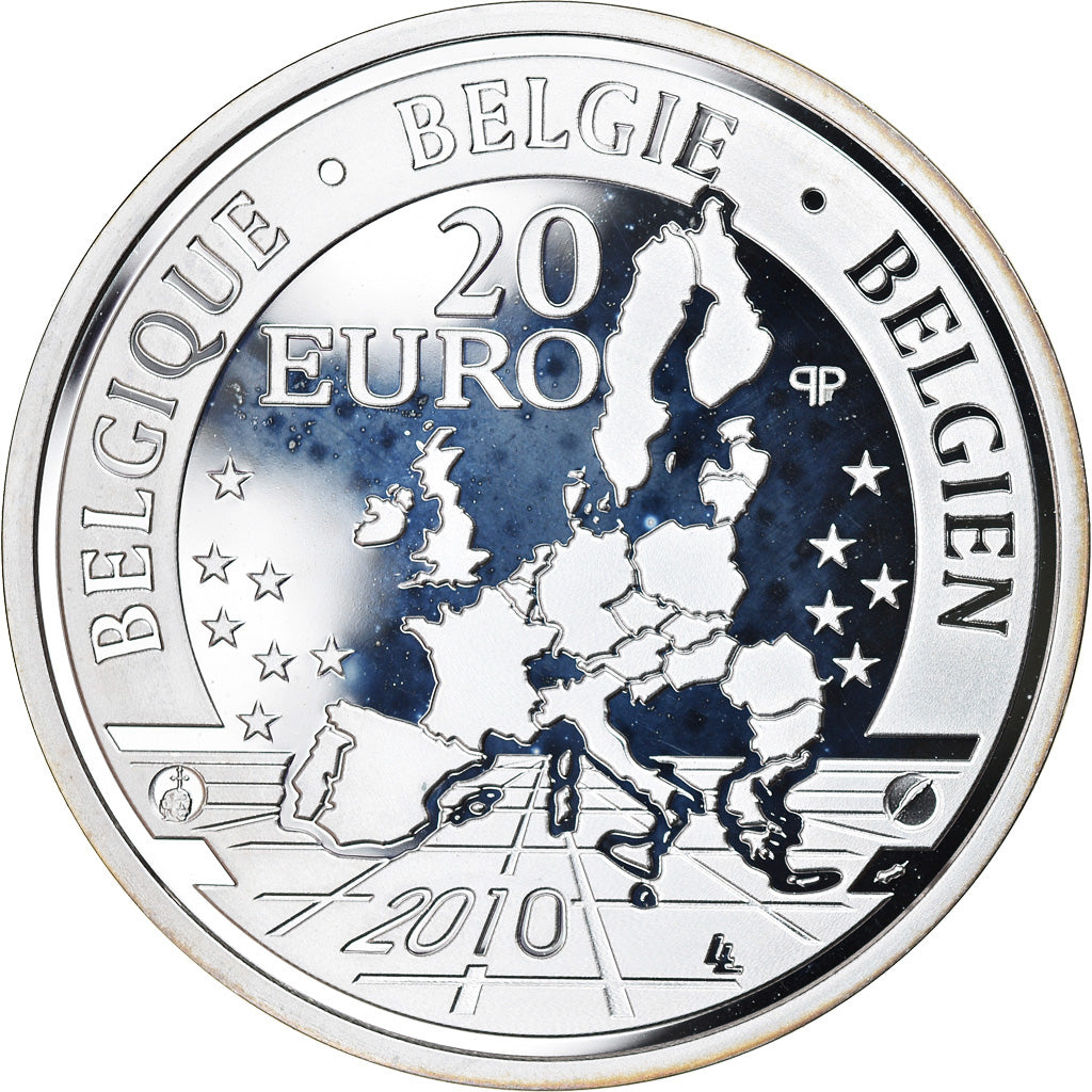 Belgium, 20 Euro, A Dog of Flanders, 2010, MS(65-70), Silver, KM:305