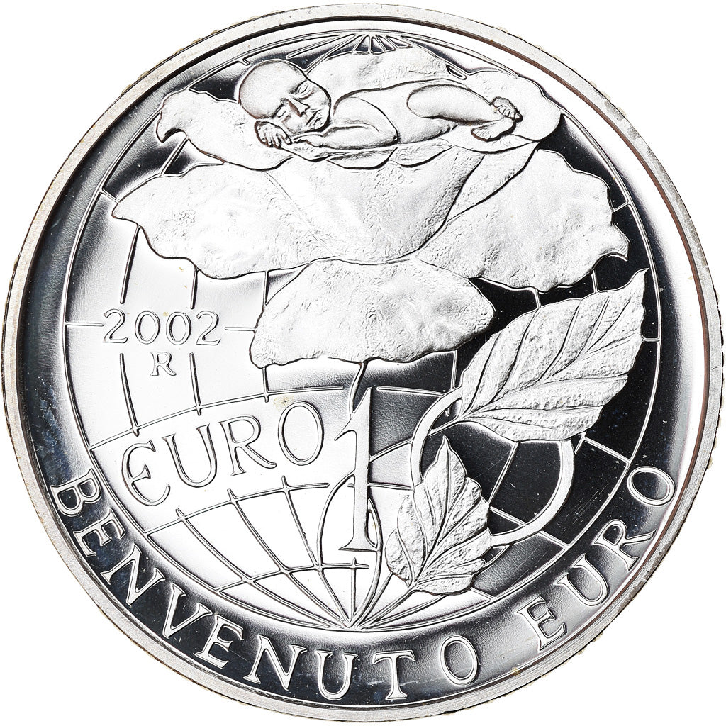 San Marino, 10 Euro, Bienvenue à l'Euro, 2002, MS(65-70), Silver, KM:449