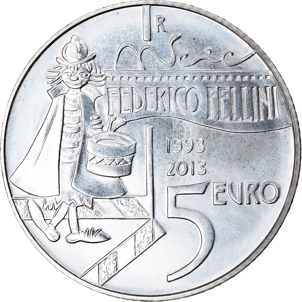 San Marino, 5 Euro, Federico Fellini, 2013, MS(65-70), Silver