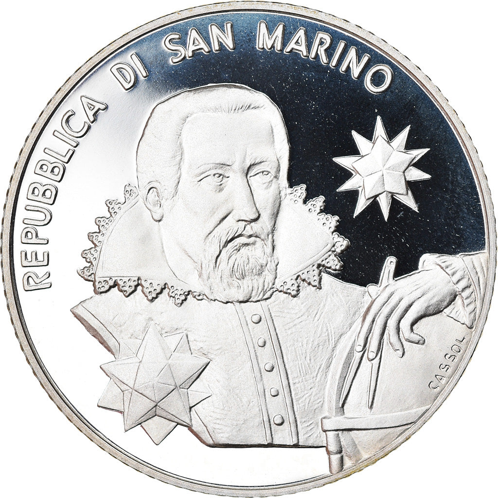 San Marino, 5 Euro, Johannes Kepler, 2009, MS(65-70), Silver, KM:506