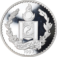 Monnaie, Mongolie, Loup mongol, 250 Tugrik, 1993, FDC, Argent, KM:80